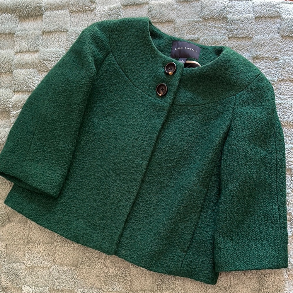 Banana Republic Green Blazer Tailored‎ Structured Design